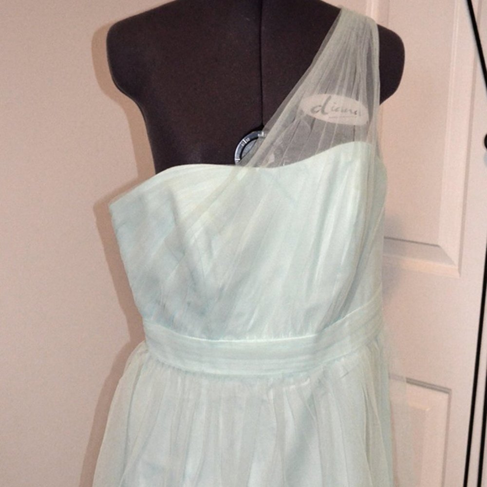 David's Bridal Mint Bridesmaid Dress